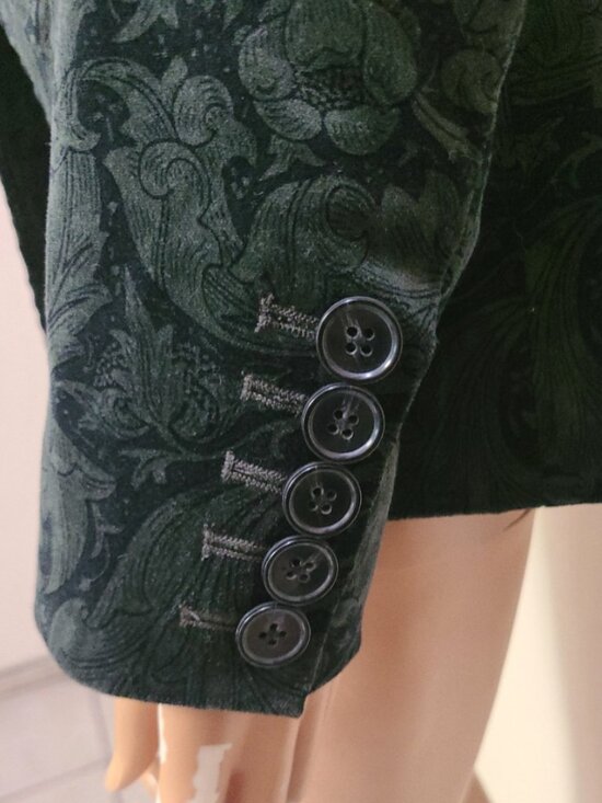 NEW MORRIS Co X PAIGE VELVET CHELSEA BLAZER 2-BUTTON FITTED TAILORED FLORAL sz S - Picture 8 of 11